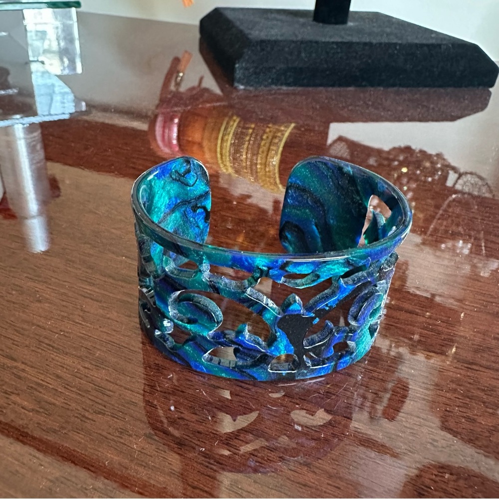 Filigree Cuff Bracelet by Belissima Blue Multi-color - Picture 2 of 4